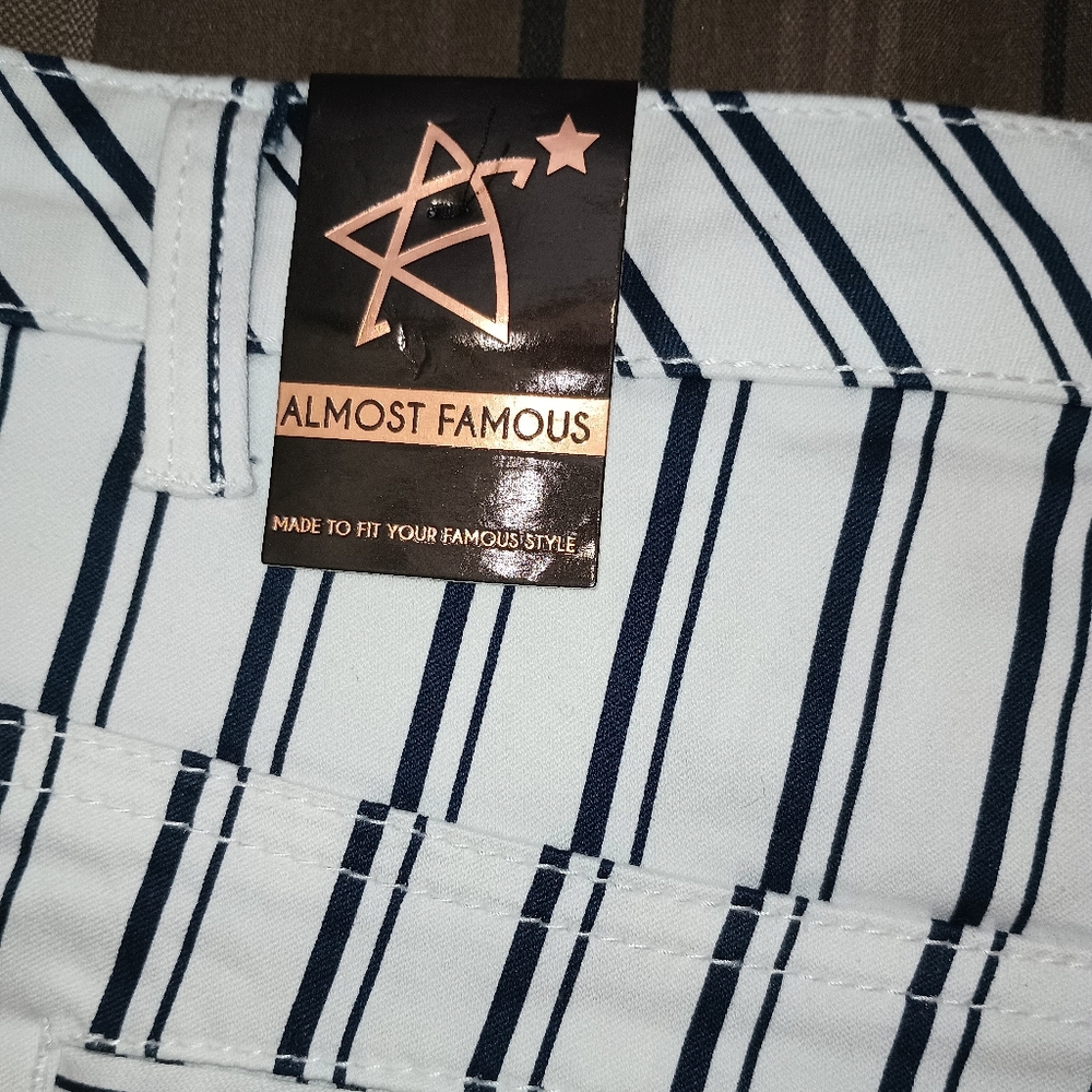 Almost Famous High Waist Striped Shorts 1 Juniors - Picture 6 of 8